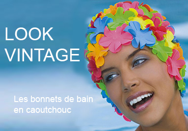 Bonnet de Bain Fantaisie Tissu Noir avec scratch - Bonnet de Bain