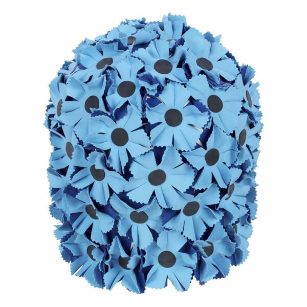 bonnet de bain à fleurs bleu noir marine