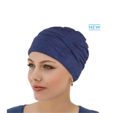 bonnet turban réversible tout bleu