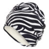 bonnet de bain tissu blanc & noir avec scratch