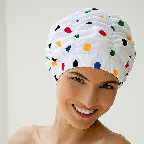 Bonnet De Bain Motif Vélo Unisexe - Pour Cheveux Longs, Polyester/élasthanne, Taille Unique Adulte