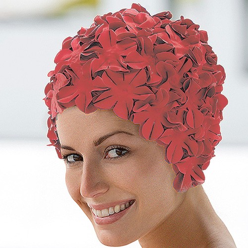 Bonnet de Bain à Fleurs Corail - Bonnet de Bain Fleurs - Wimex